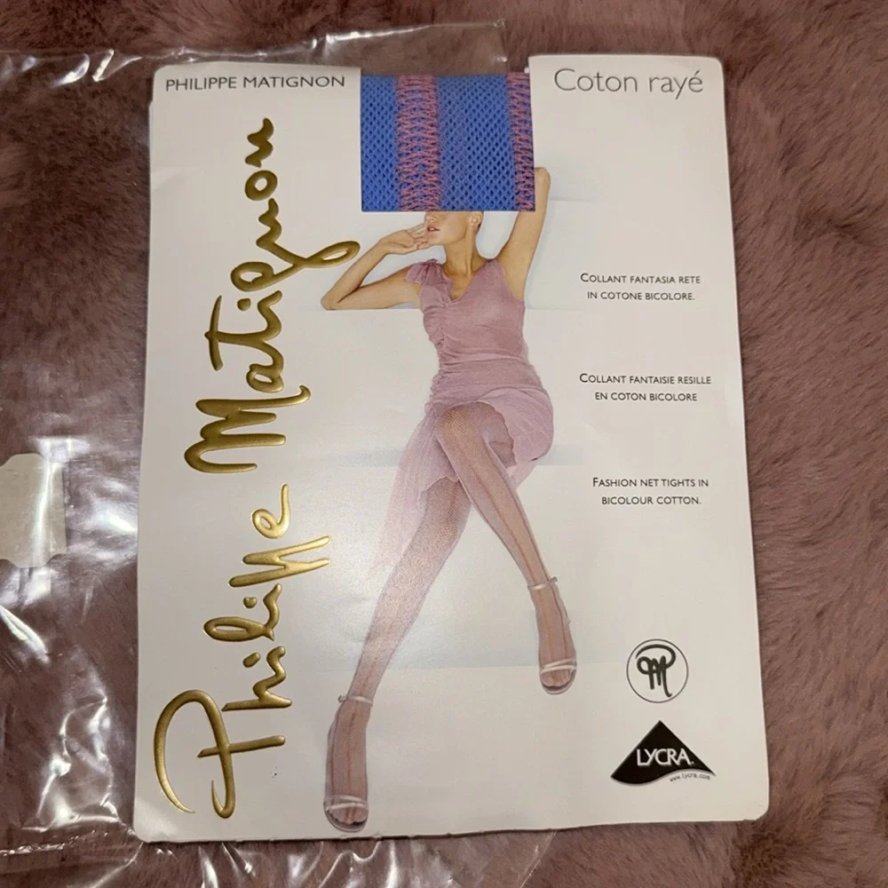 Philippe Matignon Fashion Net‎ Tights In Bicolor Cotton